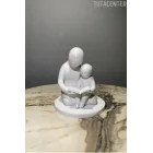 Baba Ve Çocuk Birlikte Kitap Okumak Dekoratif Biblo Baba Sevgisi Figür