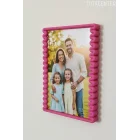 Dalga Desenli Pembe Plastik Duvar Çerçevesi 10x15 cm | Yatay ve Dikey Kullanıma Uygun