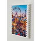 Dalga Desenli Pembe Plastik Duvar Çerçevesi 10x15 cm | Yatay ve Dikey Kullanıma Uygun