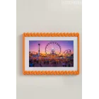 Dalga Desenli Pembe Plastik Duvar Çerçevesi 10x15 cm | Yatay ve Dikey Kullanıma Uygun