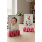 Dalga Formlu Dekoratif Fotoğraf Tutucu, Kart Tutucu, Mini Fotoğraf Tutucu 2 Adet