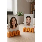 Dalga Formlu Dekoratif Fotoğraf Tutucu, Kart Tutucu, Mini Fotoğraf Tutucu 2 Adet