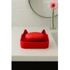 Kedi Sabunluk Standı – Su Tahliyeli, Dayanıklı Plastik Banyo Ürünü