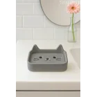 Kedi Sabunluk Standı – Su Tahliyeli, Dayanıklı Plastik Banyo Ürünü