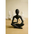 Yoga Yapan Iskandinav Tarzı Biblo Heykel Figür Dekor Dekorasyon (10 CM)
