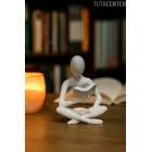 Kitap Okuyan İskandinav Tarzı Biblo Heykel Figür Dekor Dekorasyon (10 CM)