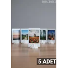 Bulut Şekilli Fotoğraf Tutucu 5’li Set – Dekoratif Plastik Masa Üstü Fotoğraf ve Not Standı
