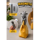 Paket Poşet Klipsi - Magnetli Buzdolabı Poşeti Mandalı Klipsi - Paket Kilidi Plastik Klips Keçi Hayvan Figürlü