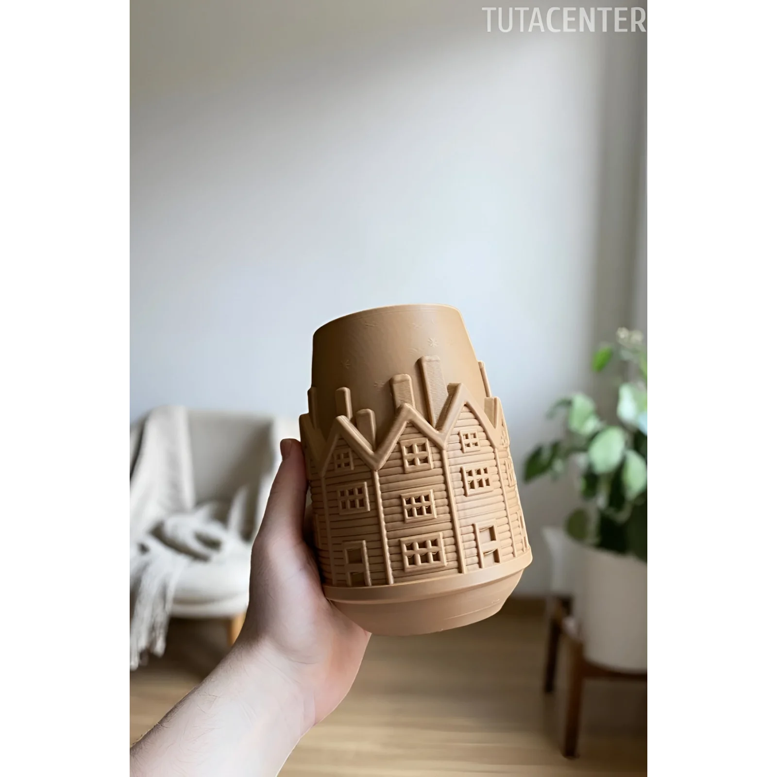 DEKORATİF KIŞ EVİ VAZO 15CM