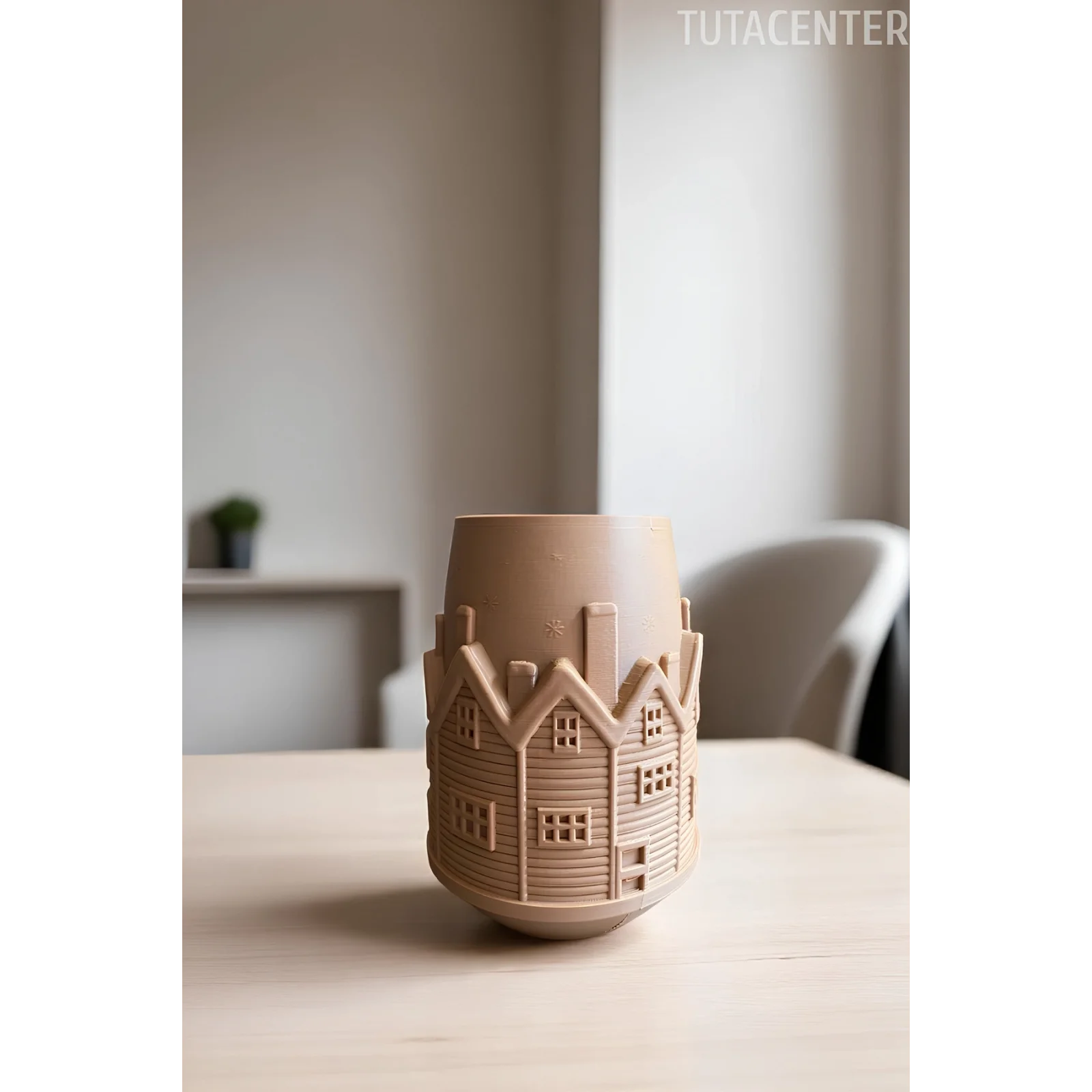 DEKORATİF KIŞ EVİ VAZO 15CM