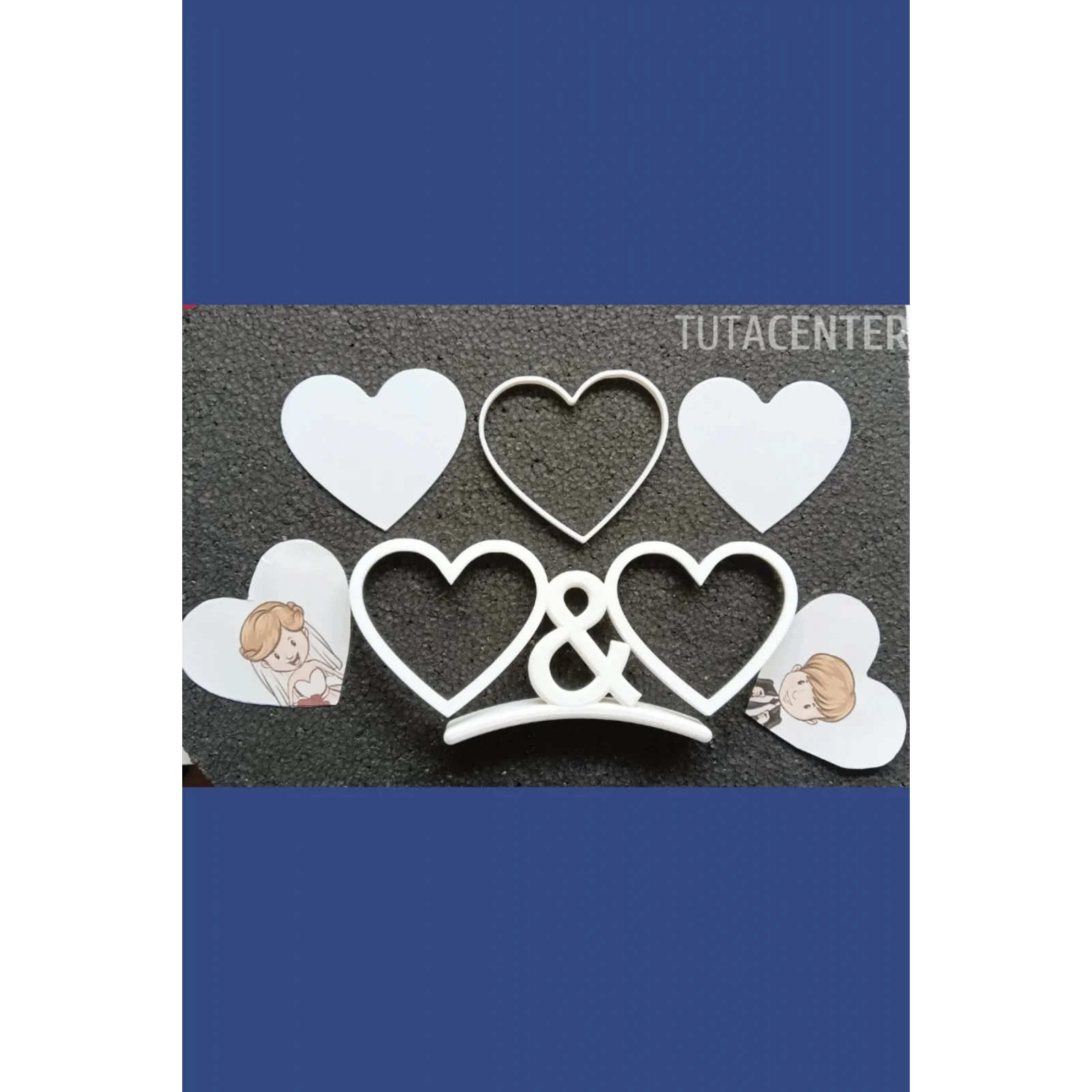 ÇİFTLER İÇİN KALP ŞEKİLLİ FOTOĞRAF ÇERÇEVESİ