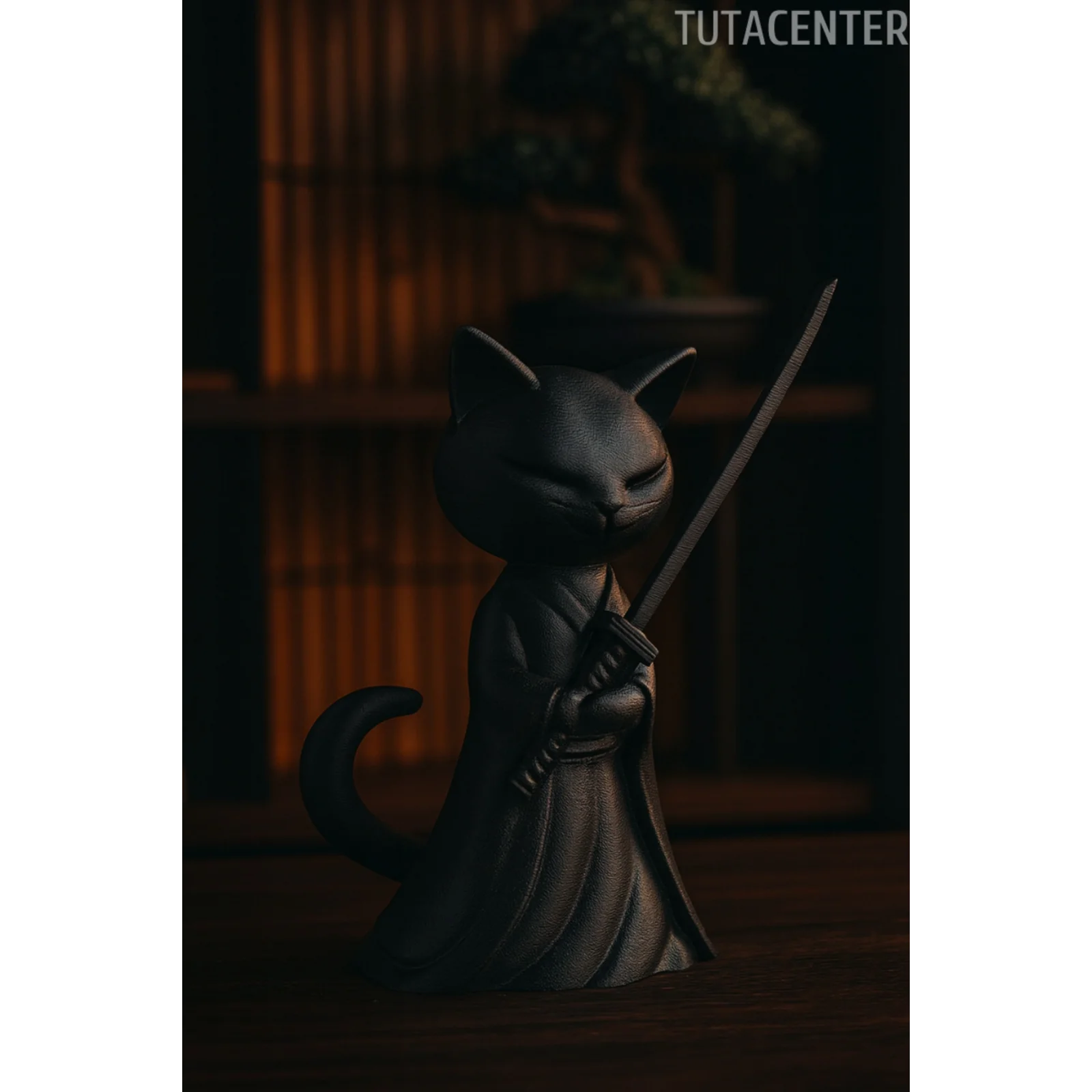 Katana Tutan Kedi Biblo Modern Biblo 15CM Plastik ( Samuray Kedi Biblo )