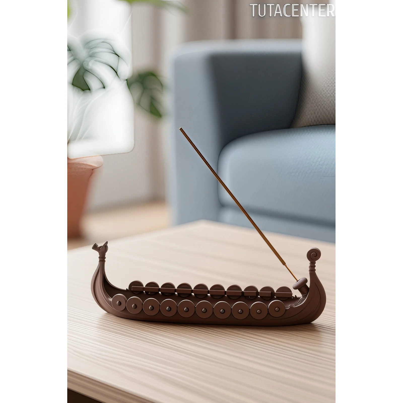 Viking Gemisi Modeli Tütsülük | Dekoratif Plastik Tütsülük | Nordic Tarz Ev Aksesuarı
