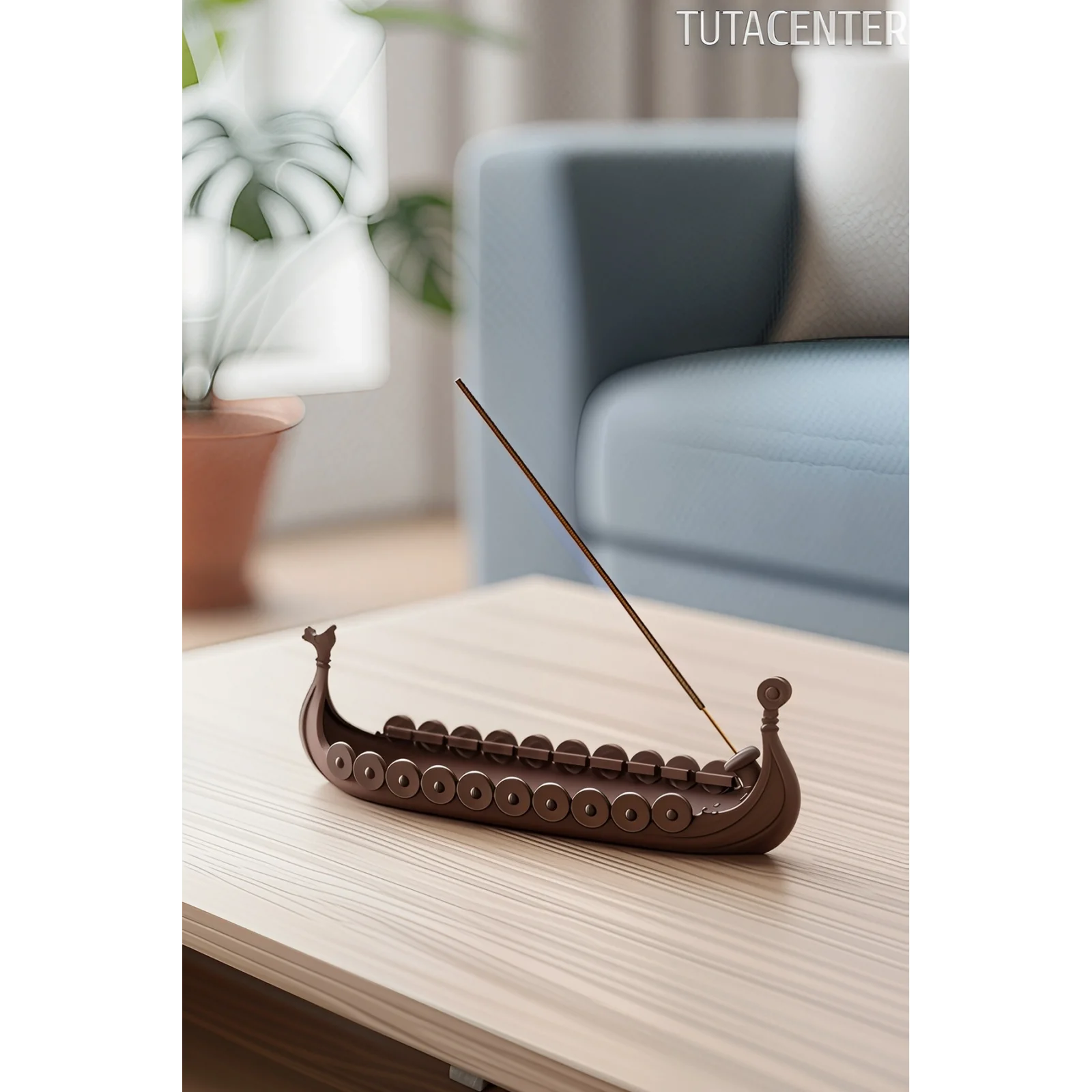 Viking Gemisi Modeli Tütsülük | Dekoratif Plastik Tütsülük | Nordic Tarz Ev Aksesuarı