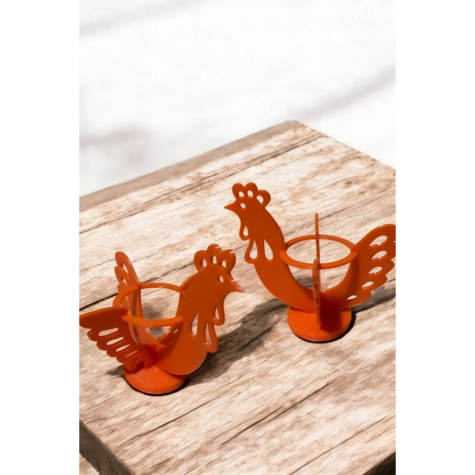 Yumurta Kabı Yumurta Tutucu 2li set Tavuk Figürlü