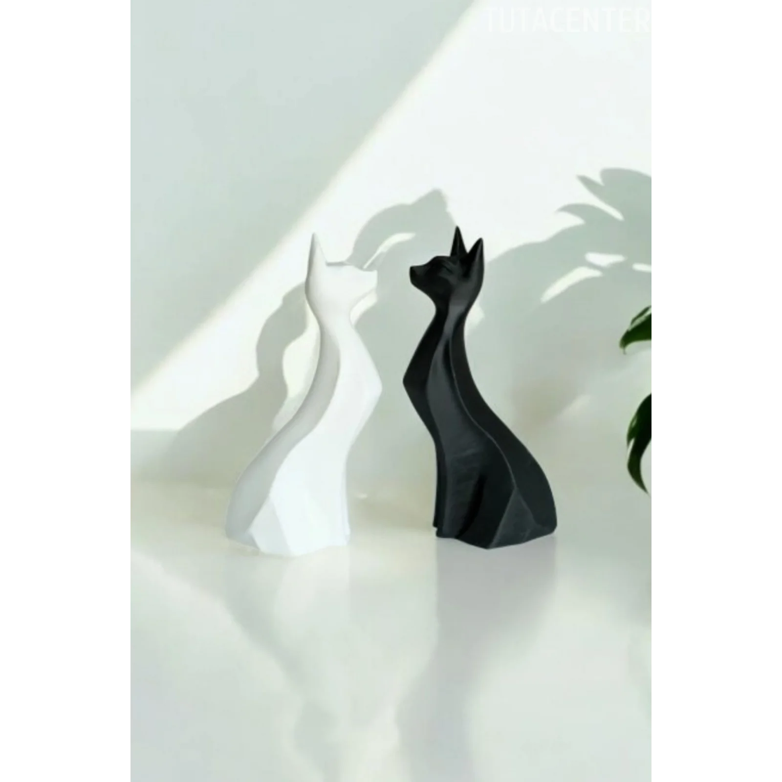 İkili Aşık Kediler Biblo - Dekoratif İkili Kedi Figürü Modern