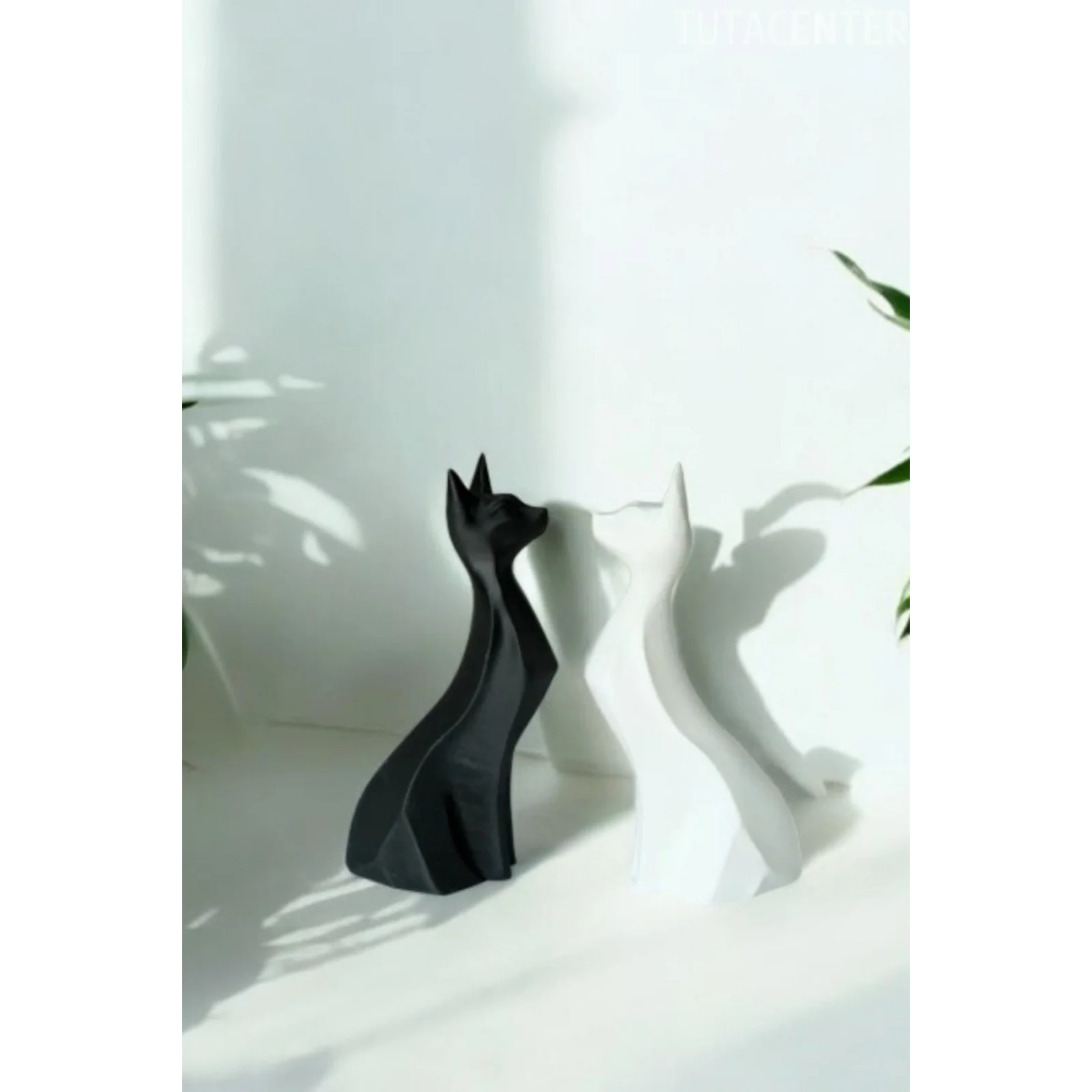 İkili Aşık Kediler Biblo - Dekoratif İkili Kedi Figürü Modern