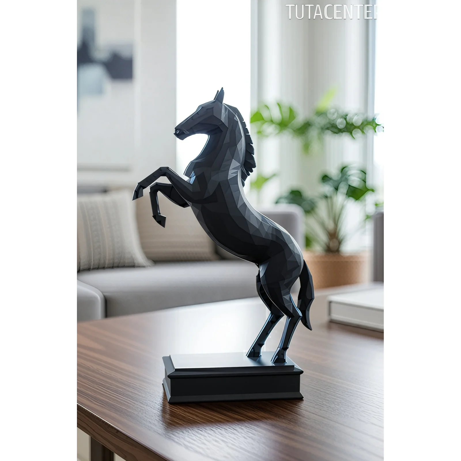 DEKORATİF ŞAHLANMIŞ AT BİBLOSU - SADE MODERN TASARIM AT FİGÜRLÜ BİBLO