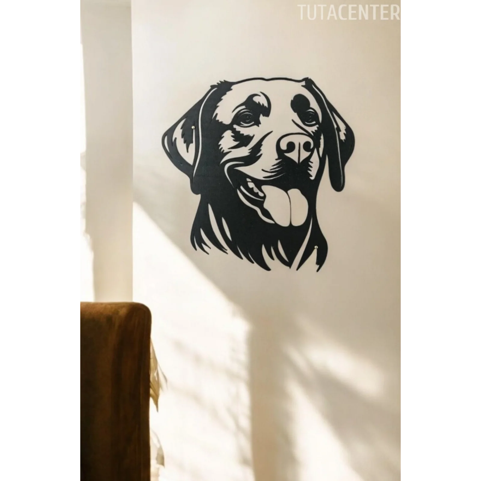 SEVİMLİ RETRİEVER DUVAR DEKORASYONU - KÖPEK EV DEKORASYONU 20X20CM