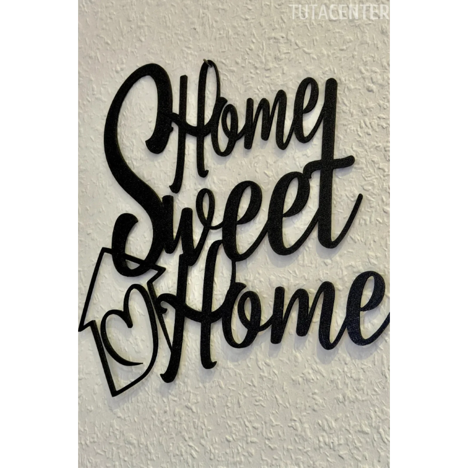 Dekoratif Home Sweet Home Yazısı - Modern Tasarım Duvar Yazısı 20x20cm
