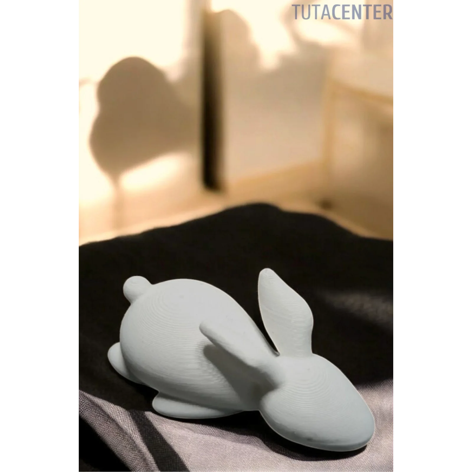 Tembel Tavşan Figürlü Biblo - Baygın Tavşan Dekoratif Biblo