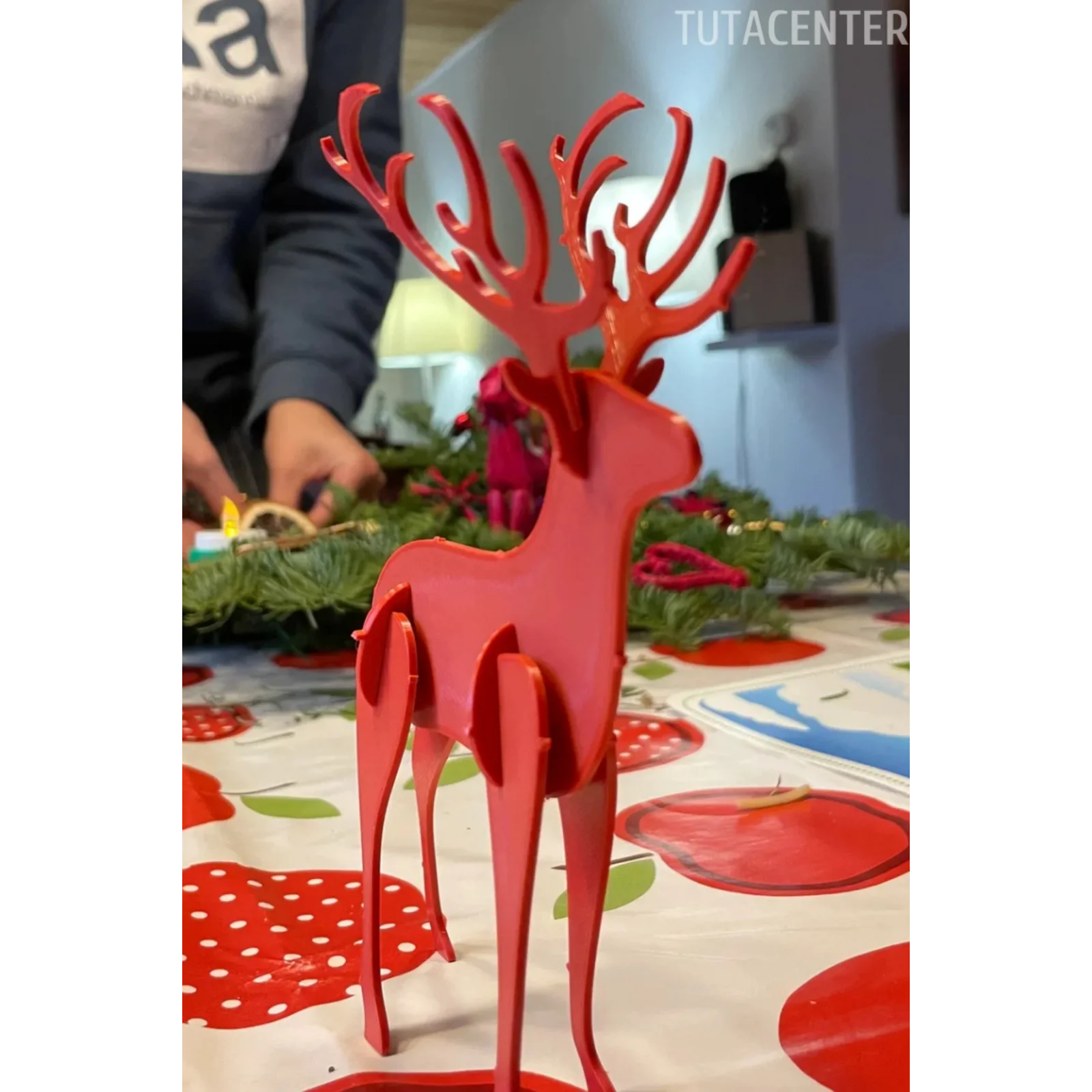 Kırmızı Geyik Kit Card Demonte 3D Yapboz 1 Adet