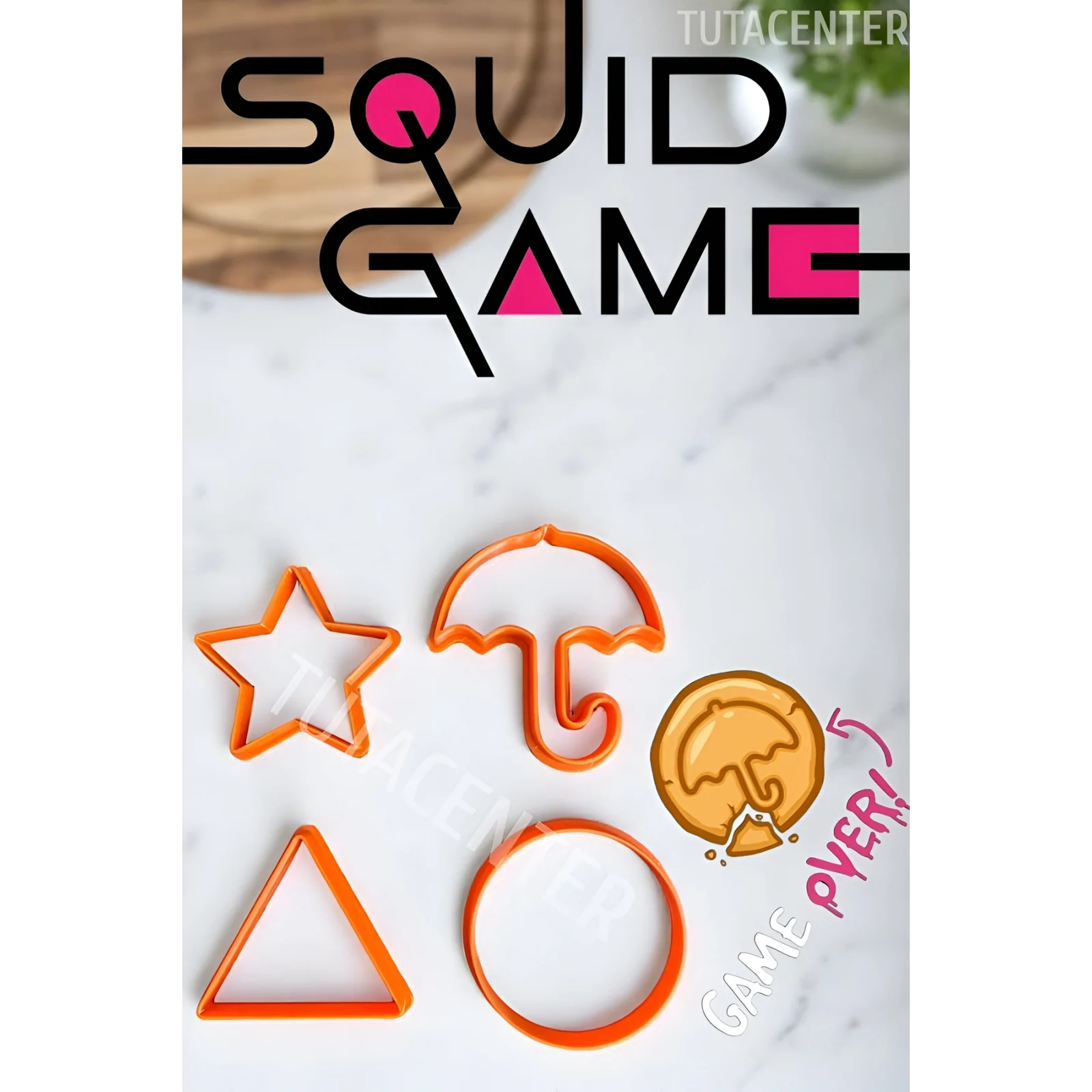 Squid Game Kurabiye Kalıbı Hamur Şekillendirici 4lü Set