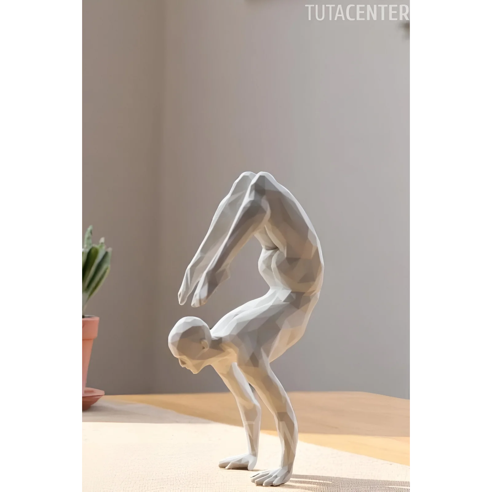 Yoga Yapan İskandinav Tarzı Biblo Heykel Figür Amuda Kalkan Adam Dekor Dekorasyon