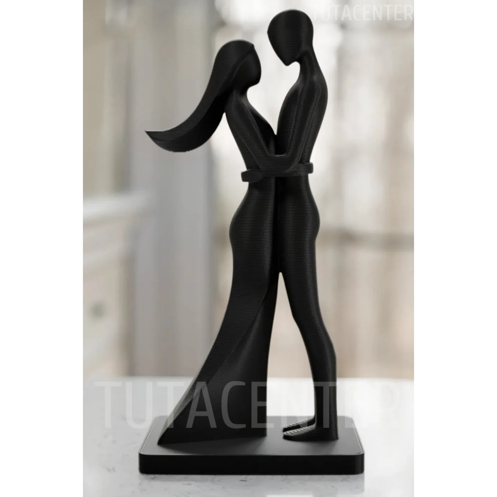 Aşık Çift Figürü Biblo, Dekoratif Sarılan Çift Aksesuar, Sevgililer Günü Hediyesi 10cm