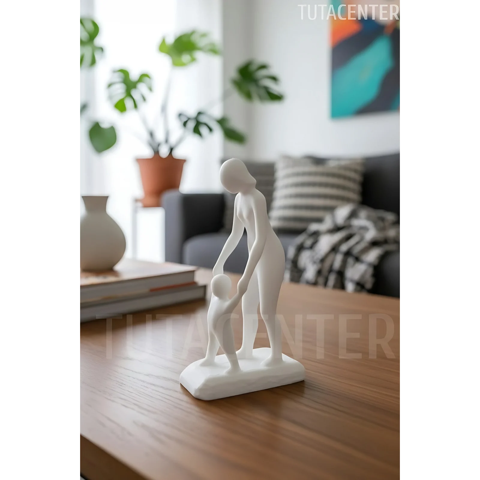 Sade Anne Ve Çocuk Biblosu ( Anneler Günü Ve Yeni Doğan Hediyesi ) Dekoratif Anne Ve Bebek Figürü