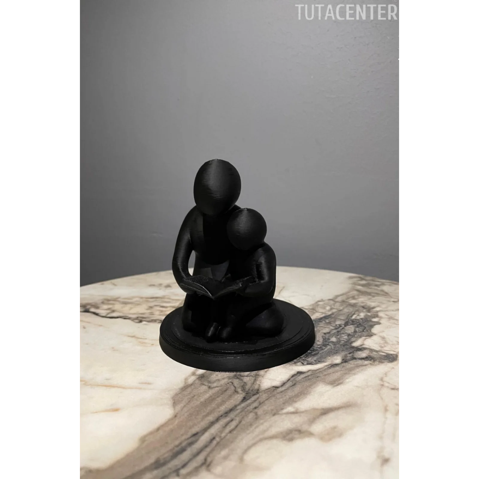 Baba Ve Çocuk Birlikte Kitap Okumak Dekoratif Biblo Baba Sevgisi Figür