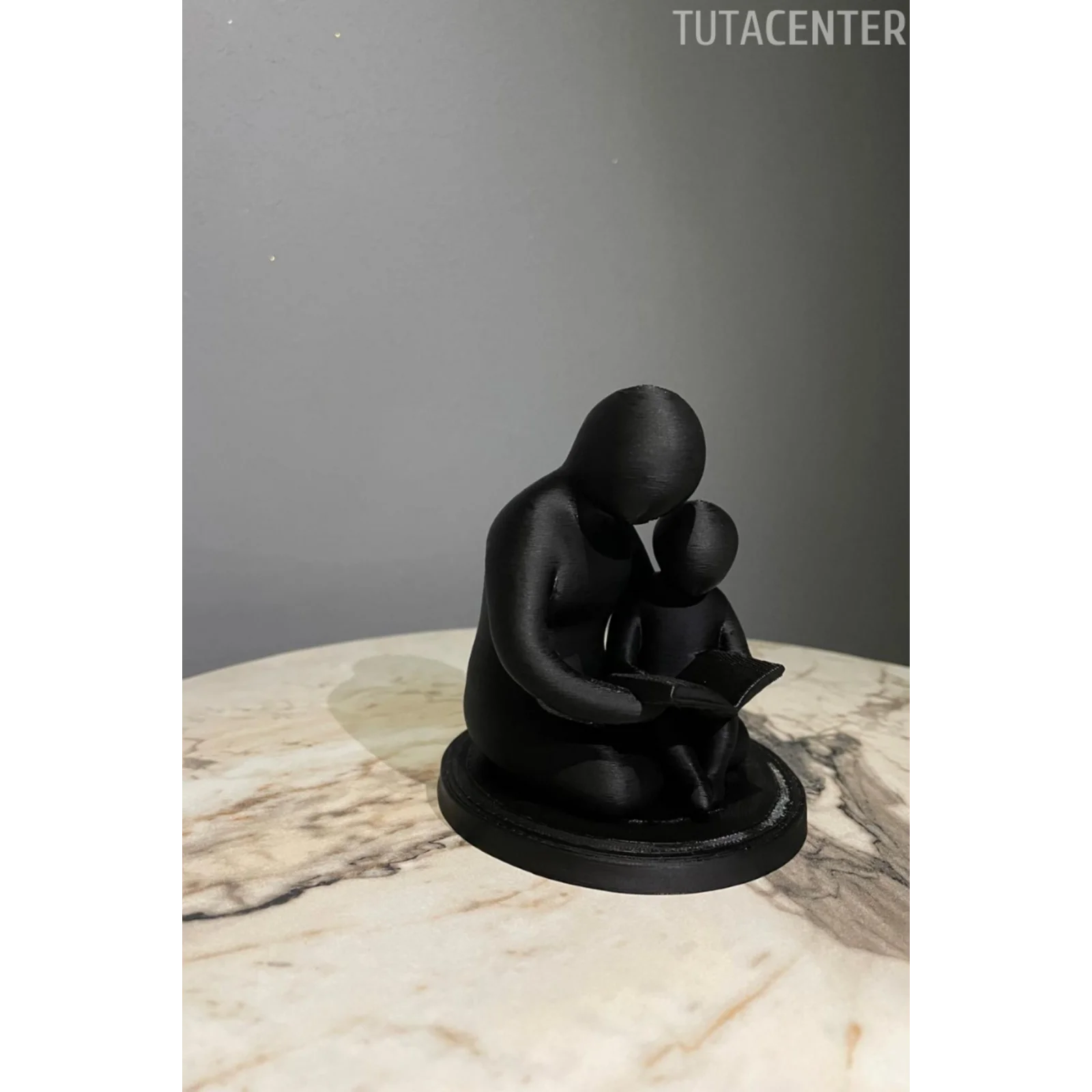 Baba Ve Çocuk Birlikte Kitap Okumak Dekoratif Biblo Baba Sevgisi Figür