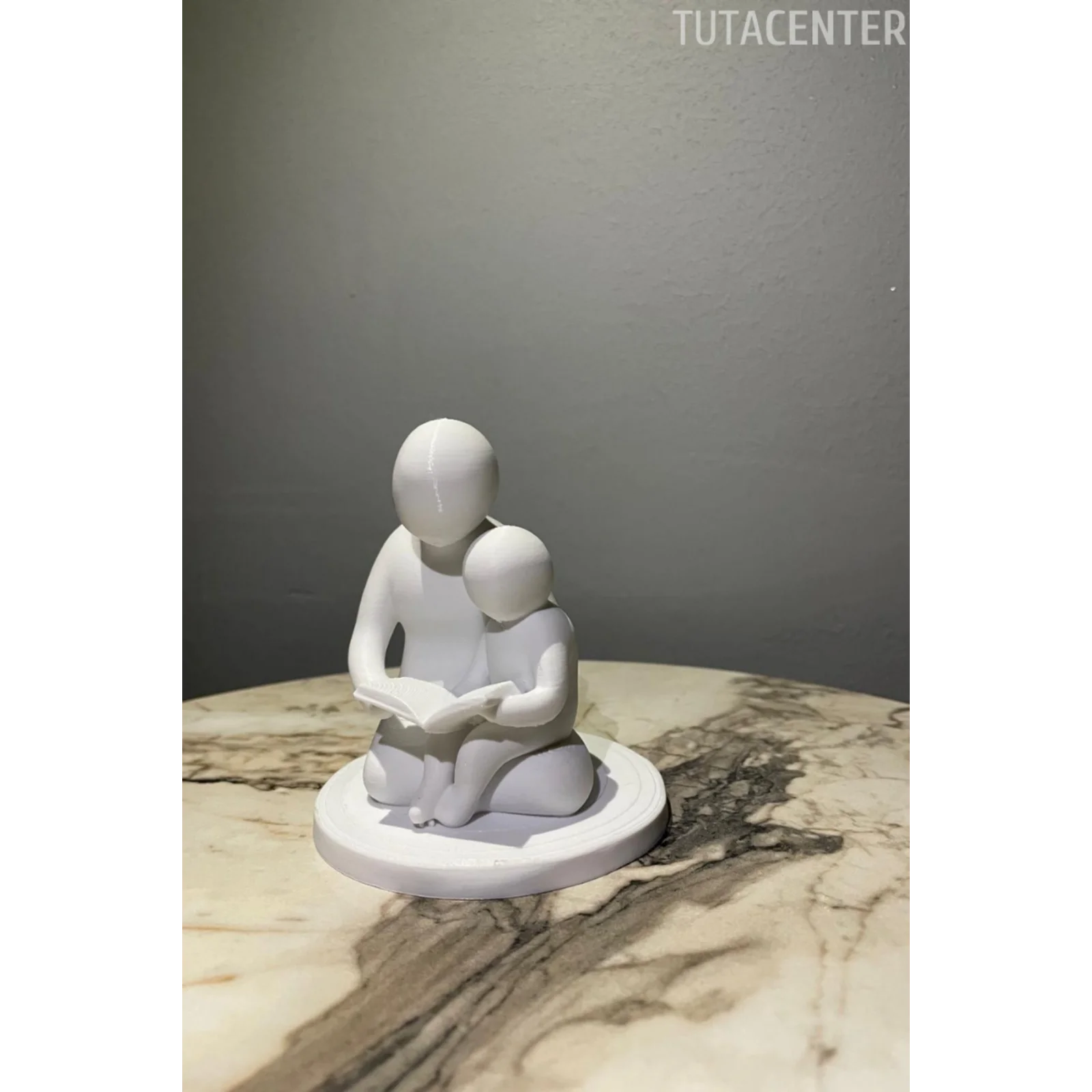 Baba Ve Çocuk Birlikte Kitap Okumak Dekoratif Biblo Baba Sevgisi Figür