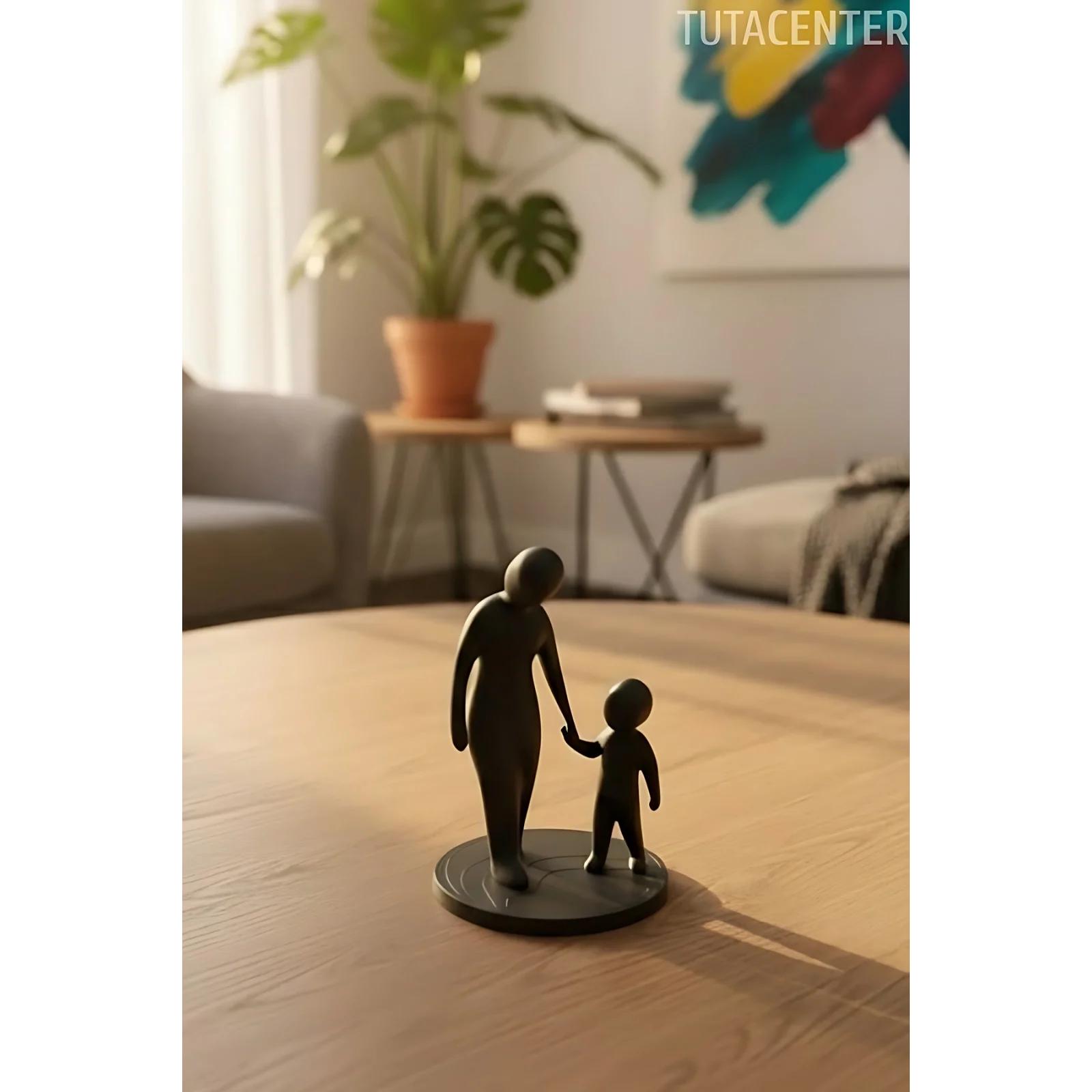 Anne Ve Çocuk Ilk Adımlar Dekoratif Biblo Yürümeye Başlayan Çocuk Biblo( Anneler Günü Hediyesi )