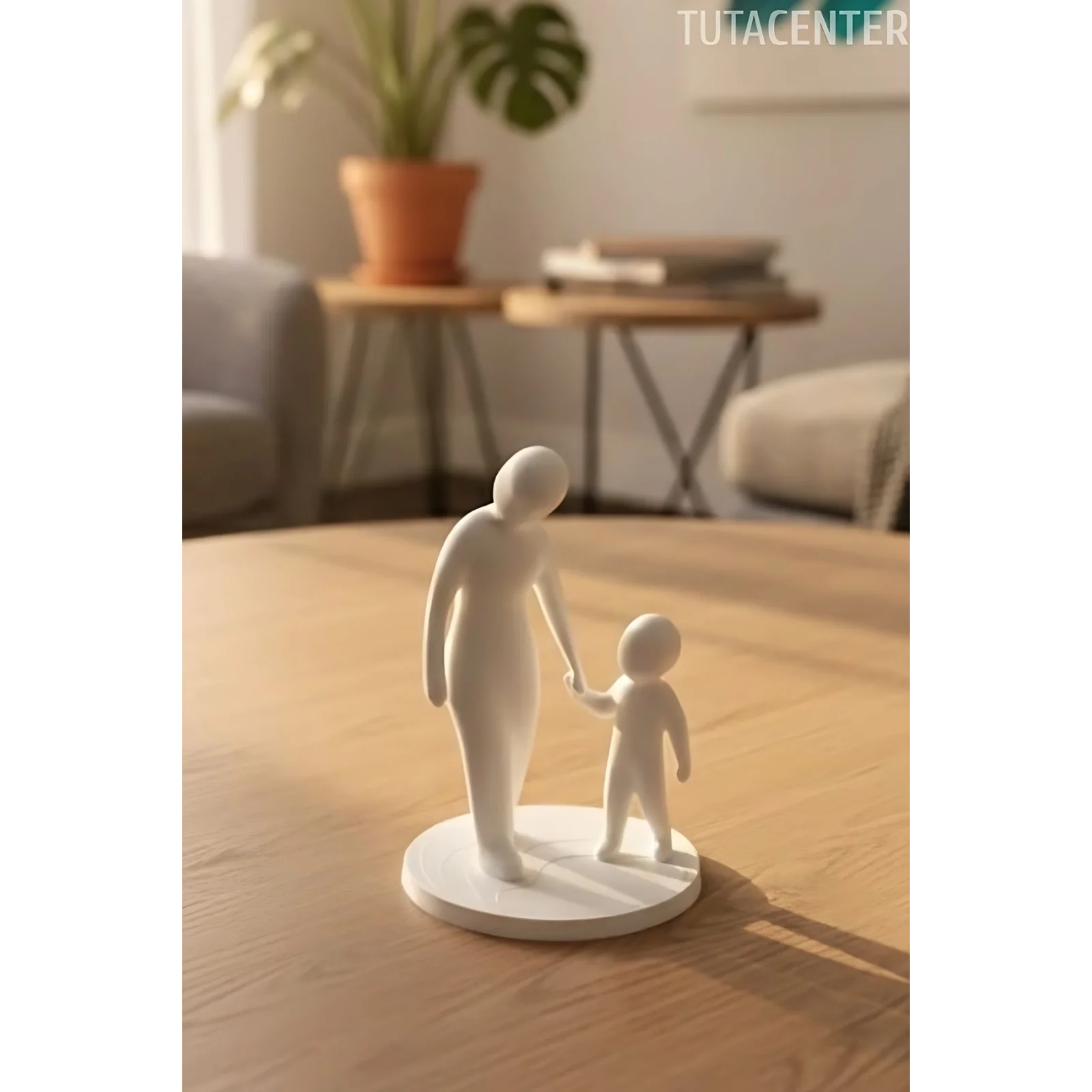 Anne Ve Çocuk Ilk Adımlar Dekoratif Biblo Yürümeye Başlayan Çocuk Biblo ( Anneler Günü Hediyesi )