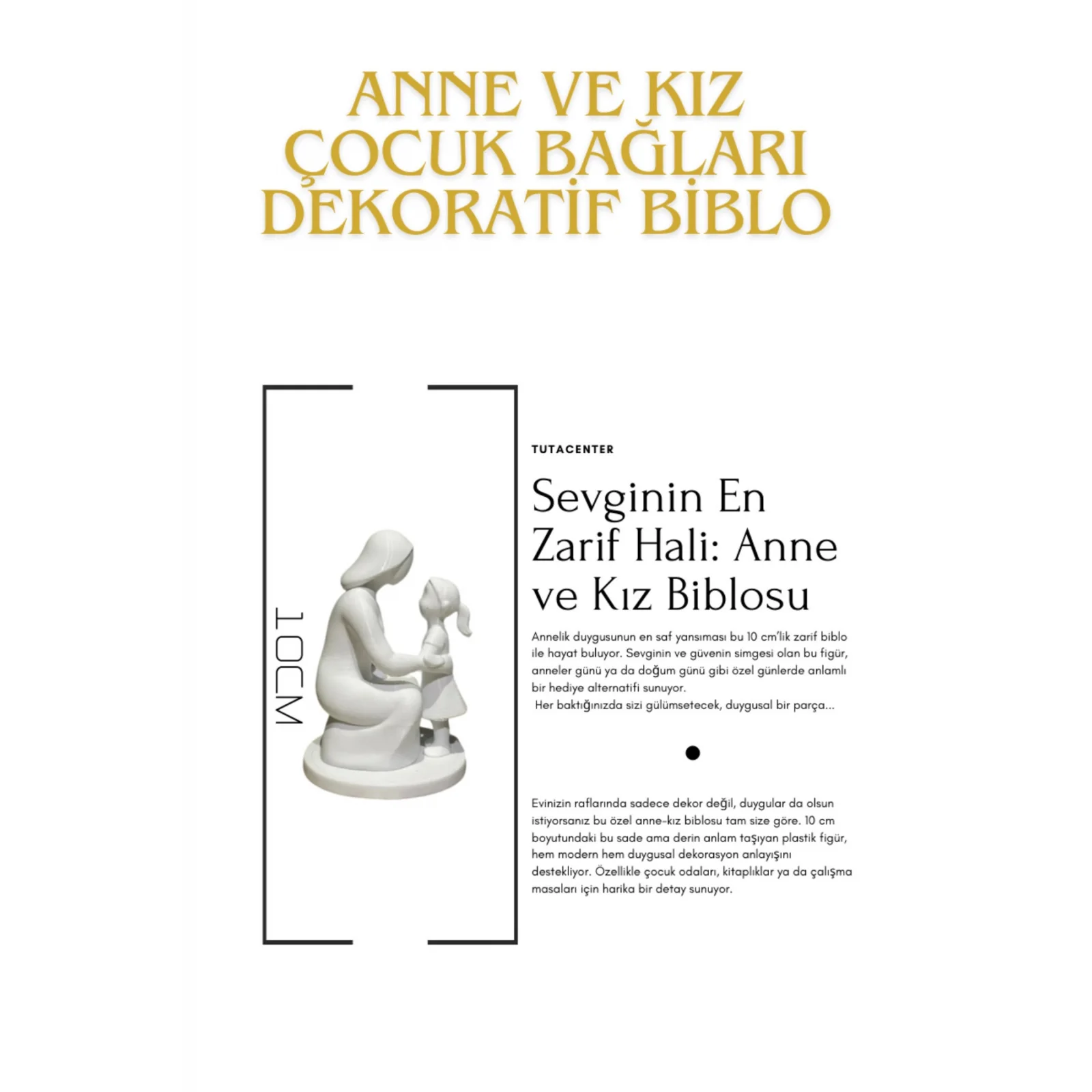 Anne Ve Kız Çocuk Bağları Dekoratif Biblo Anne Ve Kız Çocuk Figür( Anneler Günü Hediyesi )