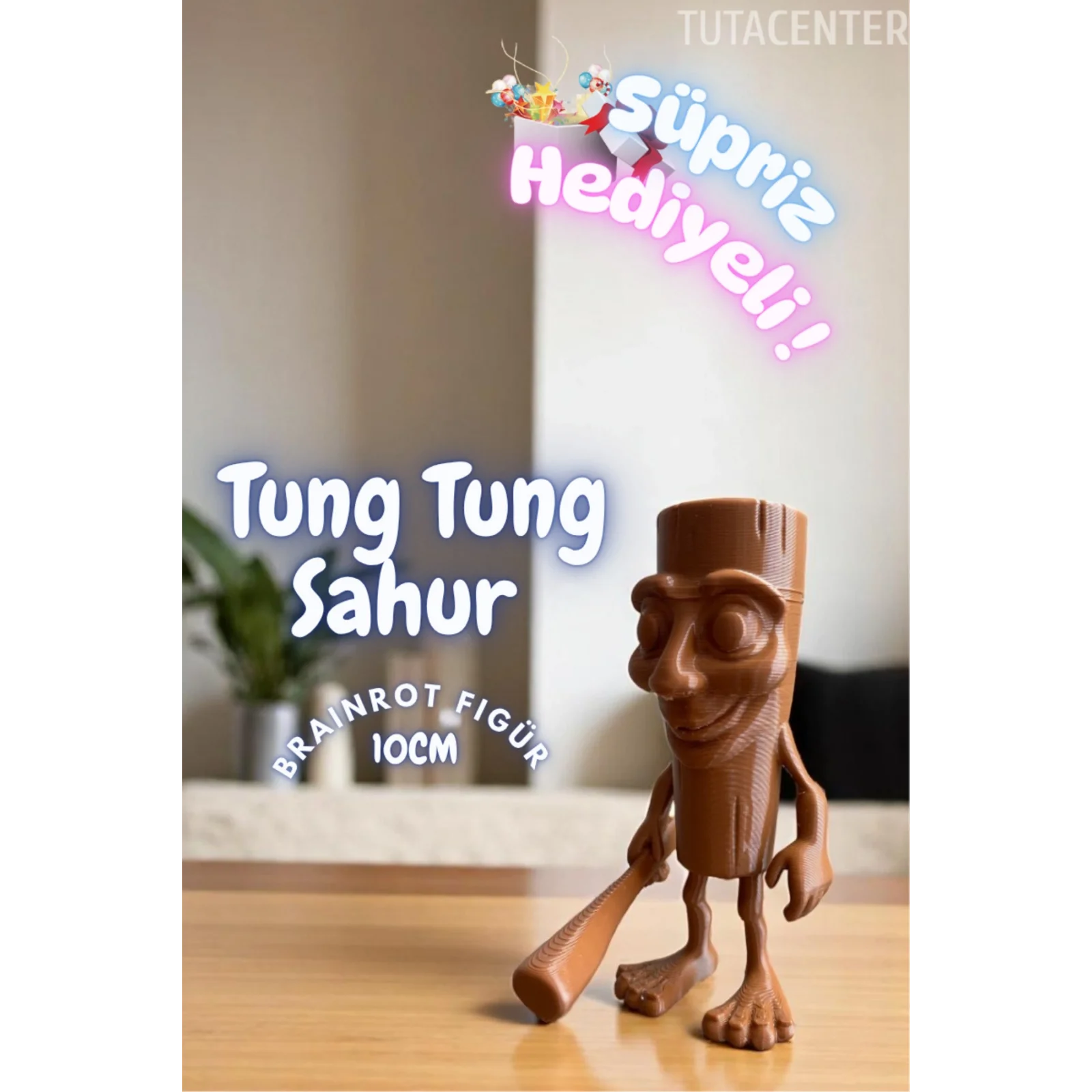 Tung Tung Sahur Brainrot Figür Tiktok Ai Karakter Meme Figür