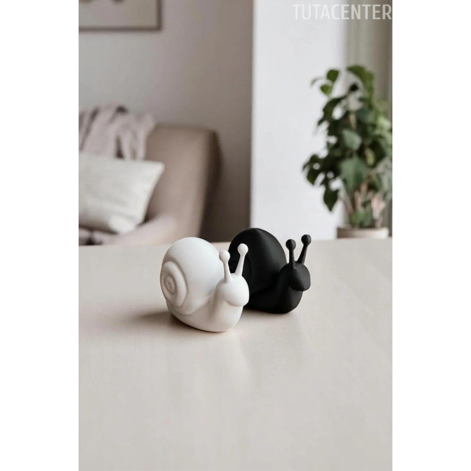 Minimal Dekoratif Salyangoz Biblo Seti - 2li Plastik Figür 10 cm