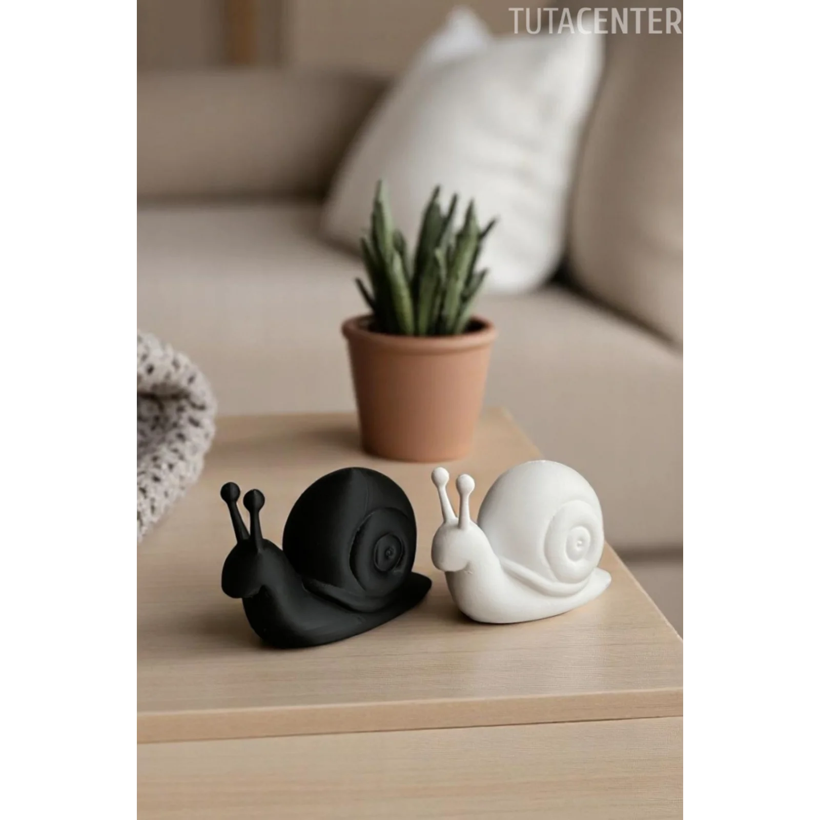 Minimal Dekoratif Salyangoz Biblo Seti - 2li Plastik Figür 10 cm