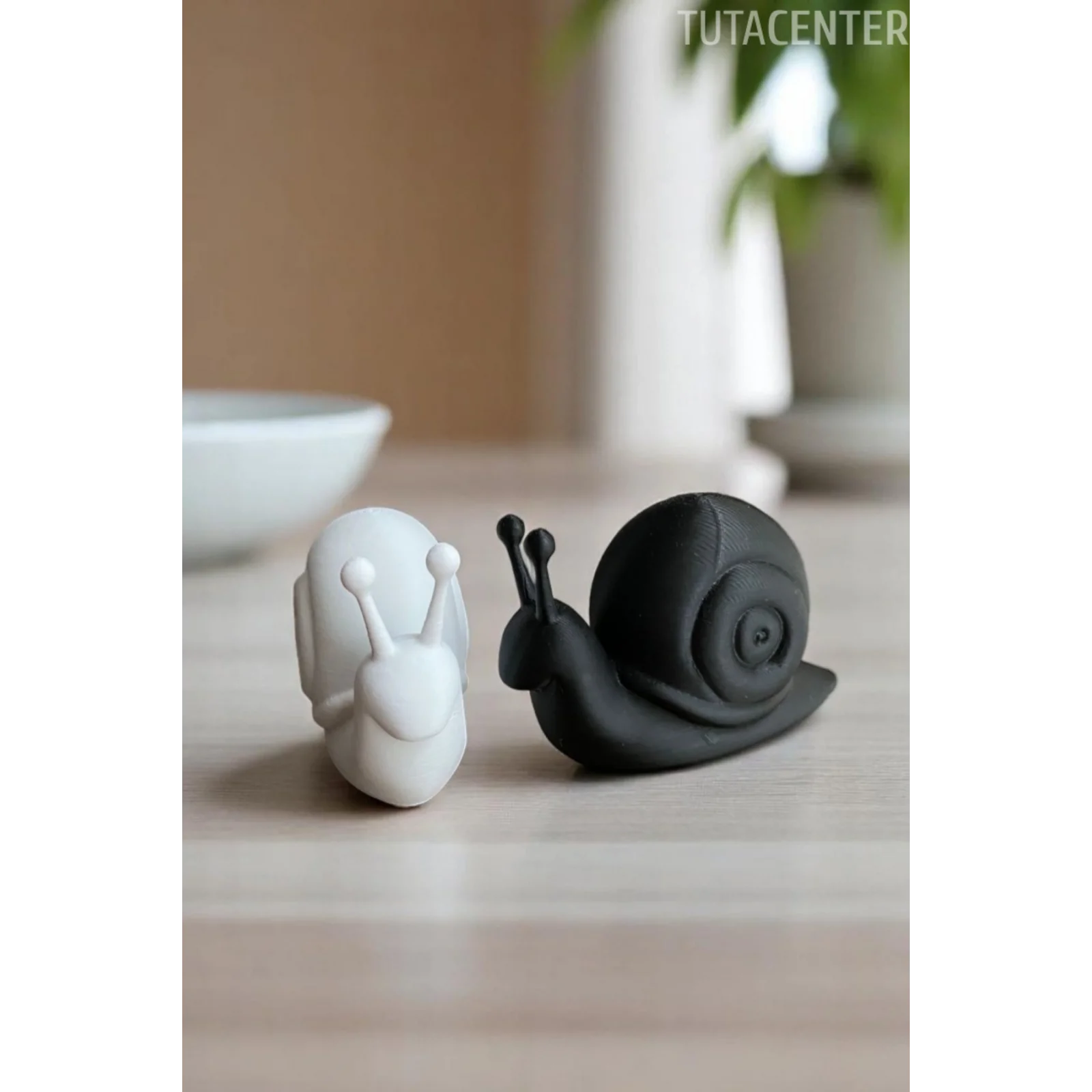 Minimal Dekoratif Salyangoz Biblo Seti - 2li Plastik Figür 10 cm