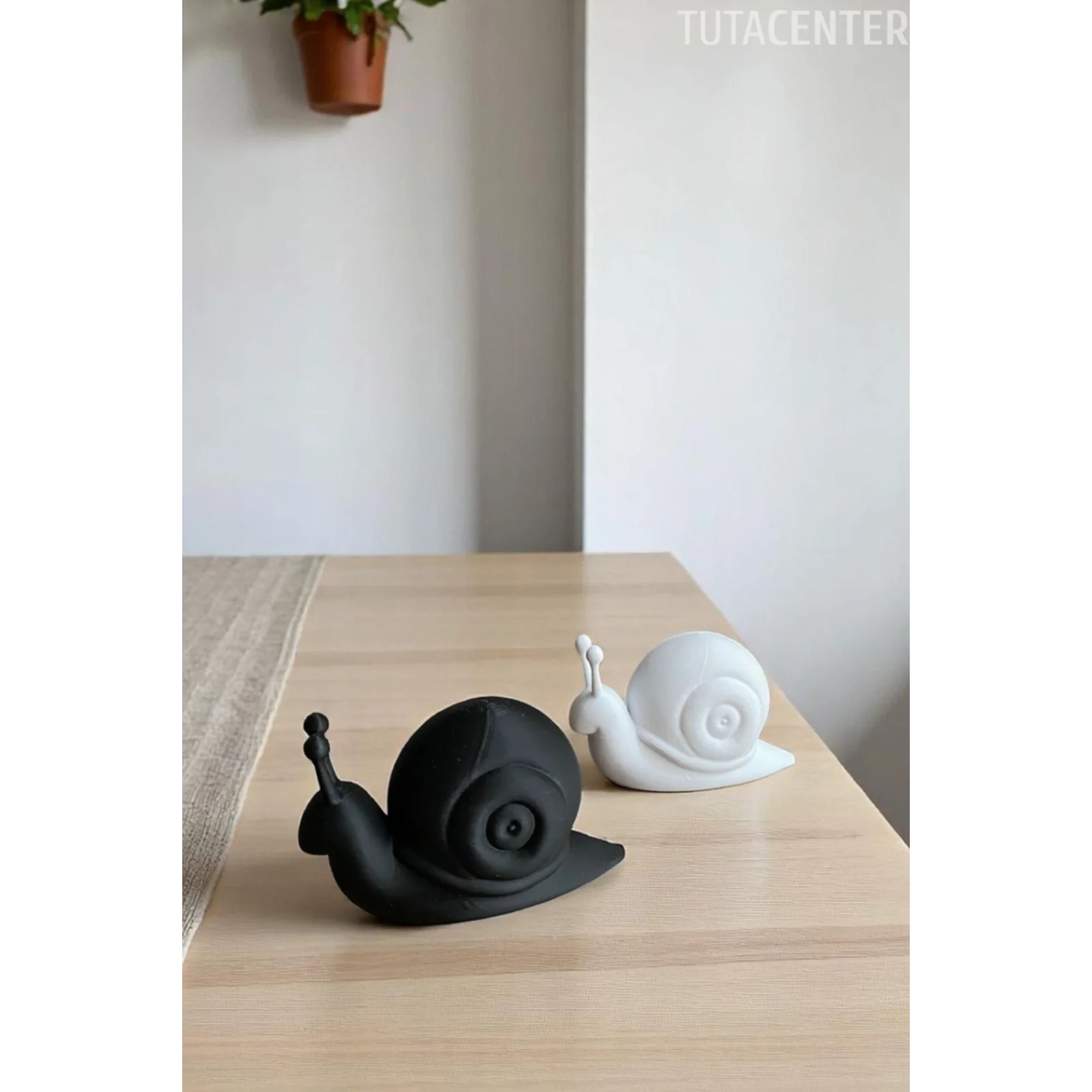 Minimal Dekoratif Salyangoz Biblo Seti - 2li Plastik Figür 10 cm