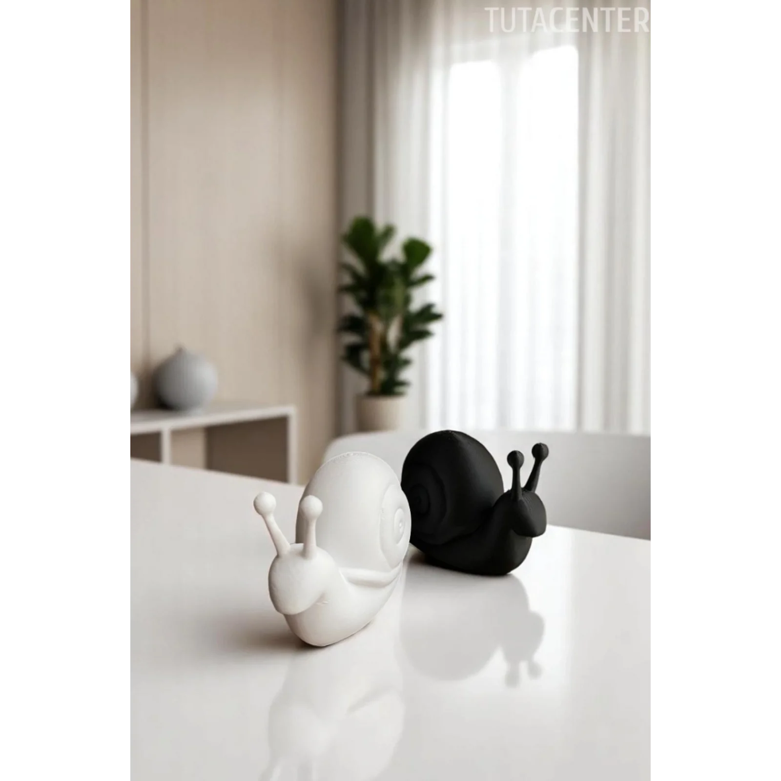 Minimal Dekoratif Salyangoz Biblo Seti - 2li Plastik Figür 10 cm