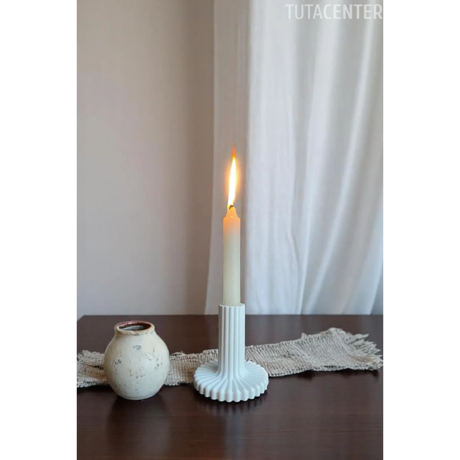 Minimalist Tasarımlı Plastik Şamdan Mumluk - Pinterest Stil Ev Dekoru