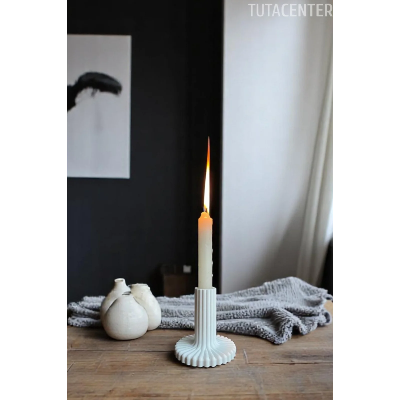 Minimalist Tasarımlı Plastik Şamdan Mumluk - Pinterest Stil Ev Dekoru