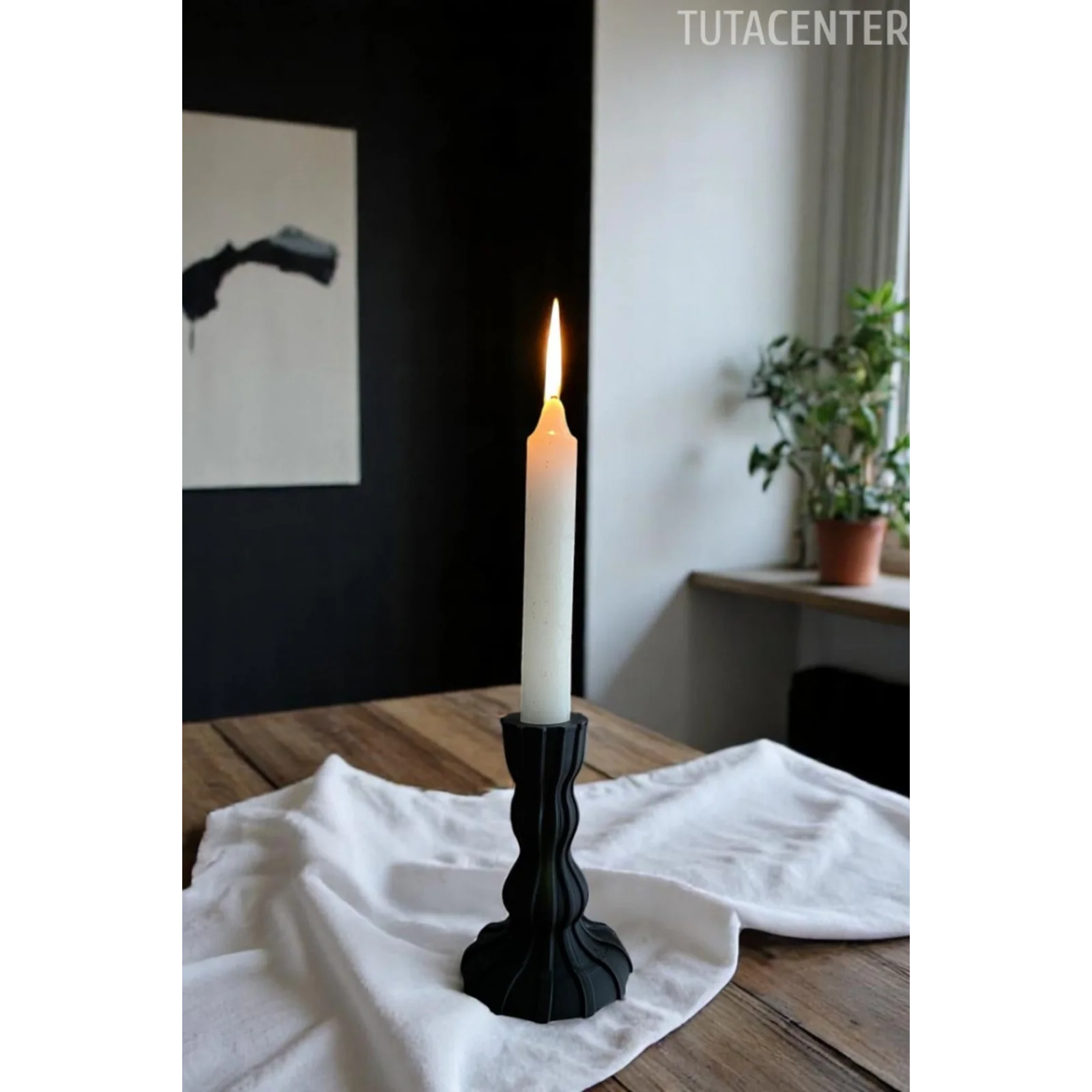 İskandinav Tarzı Plastik Şamdan Mumluk - Modern ve Dekoratif Ev Aksesuarı