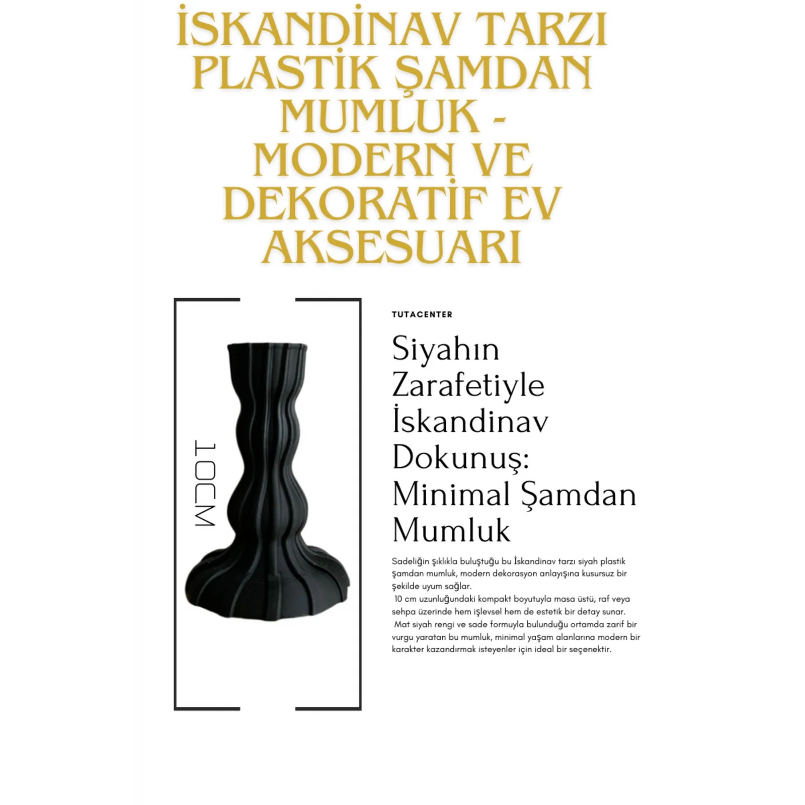 İskandinav Tarzı Plastik Şamdan Mumluk - Modern ve Dekoratif Ev Aksesuarı