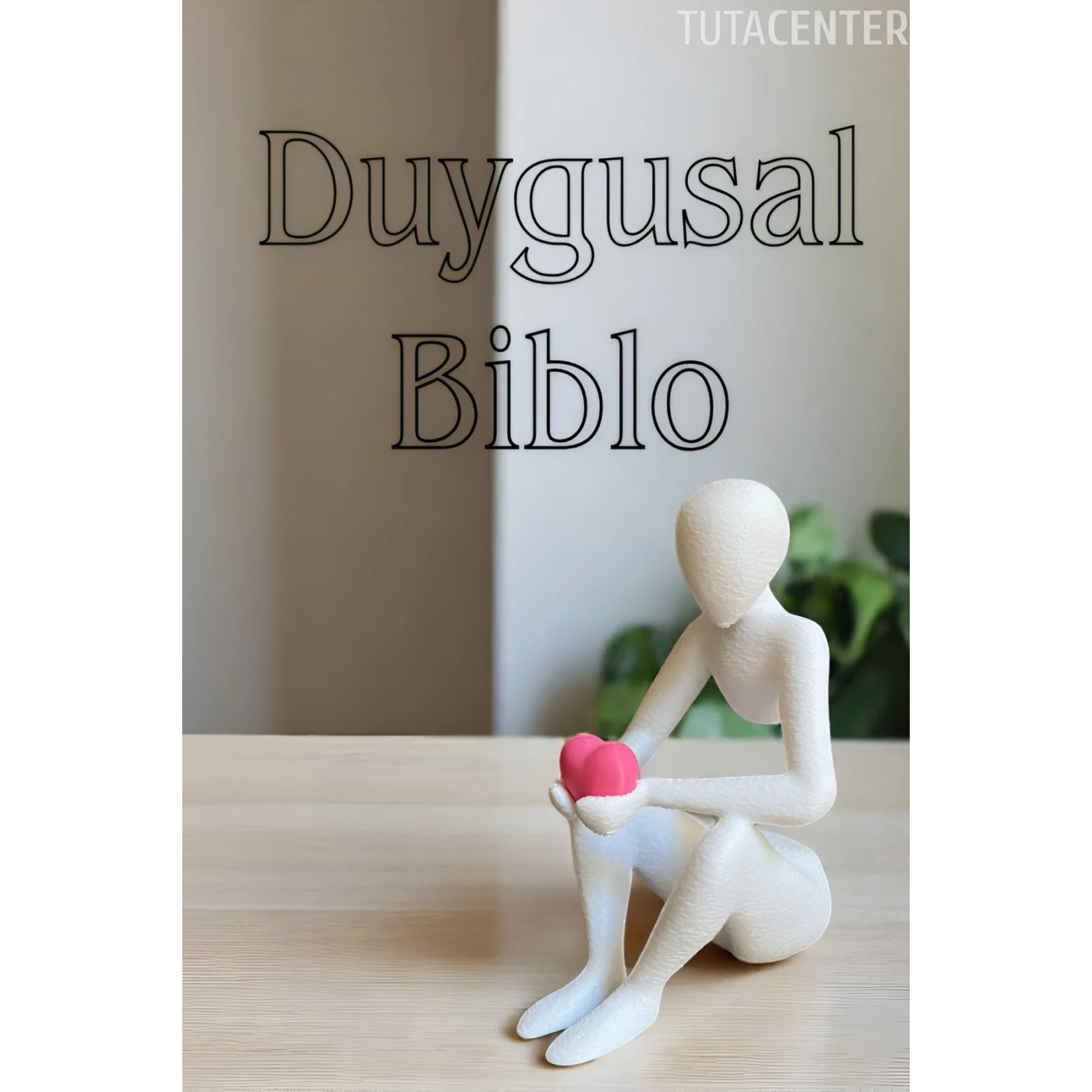 Duygusal Kalp Tutan İskandinav Tarzı Biblo Heykel Figür Dekor Dekorasyon