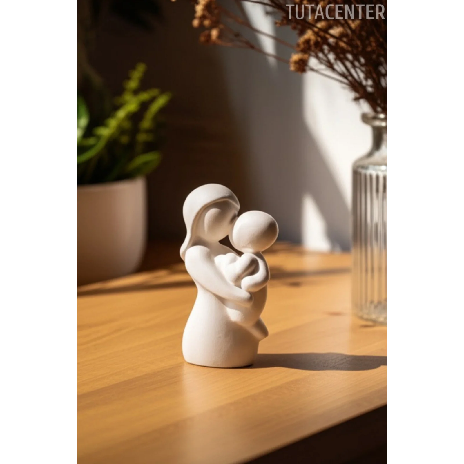 Anne Sevgisi Anne Ve Çocuk Kucaklaşma Dekoratif Biblo (Ev ve çocuk odası dekorasyonu)