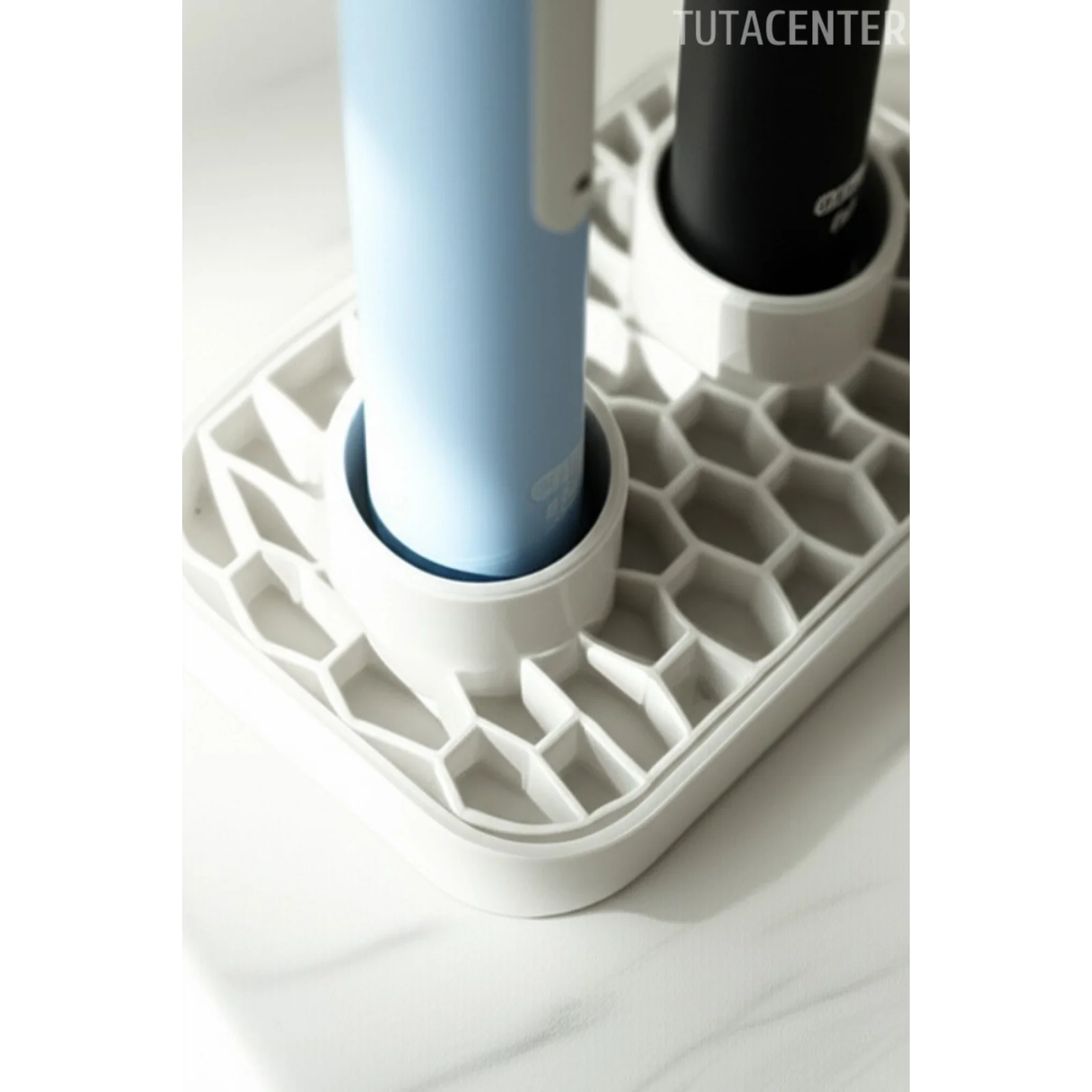 Tahliyeli Elektrikli Diş Fırçası Tutucu (Şarjlı Diş Fırçası Tutucu Stand 2 Bölmeli)