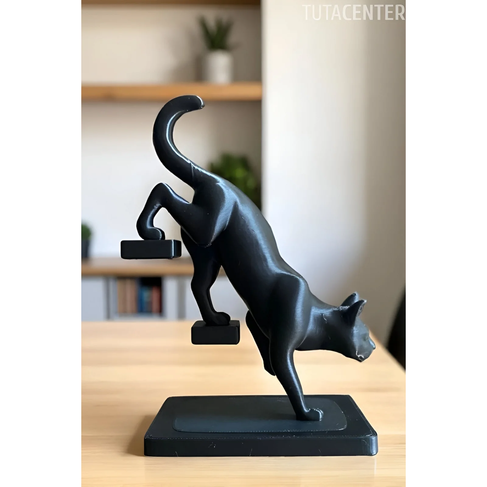 SİNSİ KEDİ BİBLO, DEKORATİF MERDİVENDEN İNEN KEDİ FİGÜRÜ, HAYVAN BİBLO